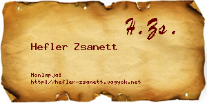 Hefler Zsanett névjegykártya